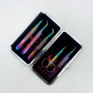 คีมหนีบขนตาสแตนเลสปลายสายไฟเบอร์แยกพลาสม่าเครื่องมือความงามแบบมืออาชีพฉลากส่วนตัว - Product Image 6