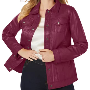 Women's High-Quality Sheep Leather Breathable Knitted Turtleneck Jacket Custom Colors and Sizes Women's High-Quality Sheep - Product Image 1
