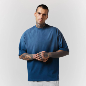 Camiseta de algodón tejida de gran tamaño con efecto tie-dye de alta calidad para hombre, tallas grandes, personalizada, de peso pesado, 100% poliéster. - Product Image 4