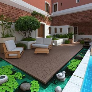 Piastrelle per Pavimenti a Incastro Fai-da-Te da 12 Pollici, Stile Pietra per Interni ed Esterni, Installazione Rapida e Semplice, Modulo per Pavimento da Patio - Product Image 2