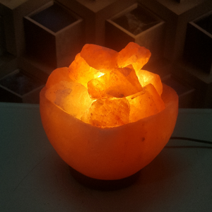 Himalayan Ionic <b>Salt</b> Heart Shaped Crystal Bowl <b>Lamp</b> Handcrafted Natural <b>Rock</b> <b>Salt</b> Modern Design for Hotel and Kitchen Use - Product Image 1