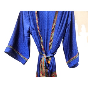 Kimono Sari de seda India para mujer, Kimono Vintage de verano, vestido surtido, Kimono Hippie bohemio, bata de casa, vestido de Kimono de playa - Product Image 4
