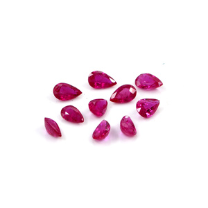 Rubíes naturales sin tratar de Mozambique, calibrados en forma de pera de 4x6 mm, piedras preciosas de rubí facetadas naturales sueltas para la fabricación de joyas, listas para usar. - Product Image 5