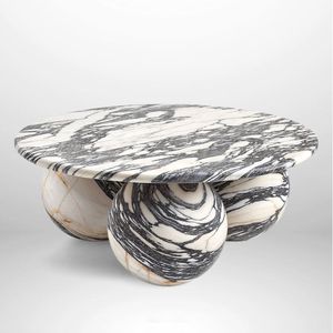 Décoration de salon en marbre, table décorative de luxe, table d'appoint moderne en marbre, table décorative ronde en marbre, meuble élégant pour le café - Product Image 6
