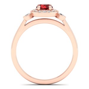 Bague de fiançailles REYES en argent sterling 925 de haute qualité, certifiée GRA, avec moissanite taille ronde 2,3 carats et pierre précieuse grenat, bijoux de luxe - Product Image 4