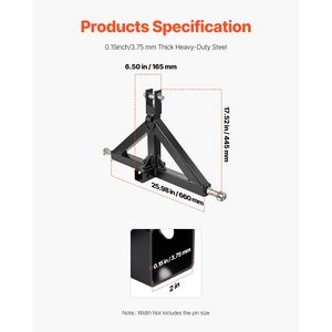 Adattatore per Barra di Traino a 3 Punti per Trattore, Capacità 3.000 Libbre, per Carichi Pesanti - Product Image 3