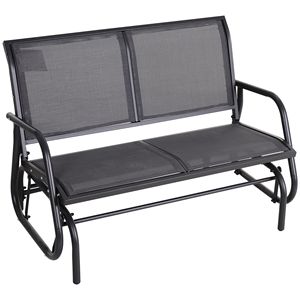 Dondolo a Doppia Seduta per 2 Persone con Telaio in Acciaio Verniciato a Polvere per Patio, Portico o Giardino - Product Image 1