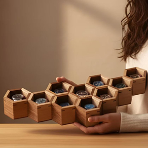 Wooden <b>Watch</b> <b>Case</b> for Business Gift Packaging Wooden <b>Watch</b> Box with Soft <b>Watch</b> Holders OEM Wooden <b>Watch</b> Storage Organizer - Product Image 1