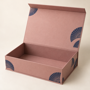 Caja Magnética Personalizada Estilo Libro con Diseño de Rosas Azul Marino para Kit de Lanzamiento de Cosméticos - Product Image 2