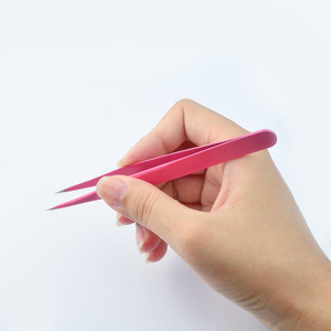 Pinzas de Volumen con Punta Puntiaguda de Acero Inoxidable para Extensiones de Pestañas, Juego de 3 Pinzas de Volumen, Pinzas de 90 Grados, Colores Pastel - Product Image 2