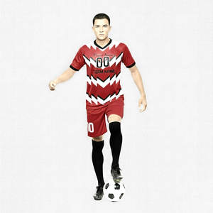 Camisetas de Fútbol Sublimadas, Uniformes de Fútbol 100% Poliéster Transpirable, Camisetas Deportivas de Manga Corta a Rayas - Product Image 3