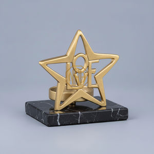 Support de bougie chauffe-plat en métal en forme d'étoile avec base noire, figurine décorative, accessoires de décoration de Noël pour la maison, exportateur - Product Image 6