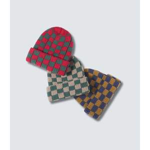 Jilani Artisanat Motif d'échecs Bonnet en tricot côtelé 350g pour une utilisation en extérieur Compagnon parfait pour les vestes d'extérieur - Product Image 1