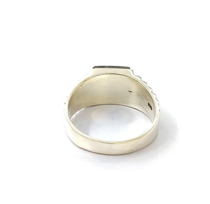 Custom Manufacturer 925 Silver Men's <b>Ring</b> Square Cabochon <b>Labradorite</b> Statement Signet Band Anniversary Gift for Him - Product Image 4
