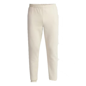 Men's Cream Sweatpants Elastic Waist <b>Drawstring</b> Casual Midweight Cotton Knitted Joggers Autumn Breathable Flat Front - Product Image 2