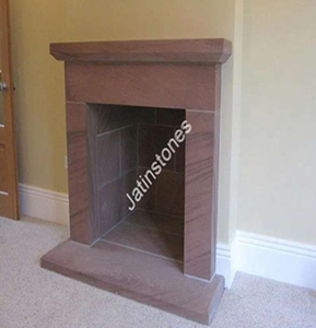 Chimenea de Piedra Tradicional Hecha a Mano con Interior de Azulejos Oscuros, Diseño Decorativo Duradero para Interiores de Casas de Lujo - Product Image 2