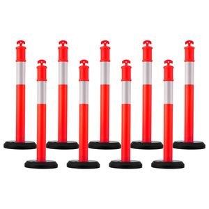 Set di 9 Coni Segnaletici Stradali in HDPE Resistente, Strisce Riflettenti da 48 Pollici con Base Riempibile, Coni di Sicurezza Stradale - Product Image 1