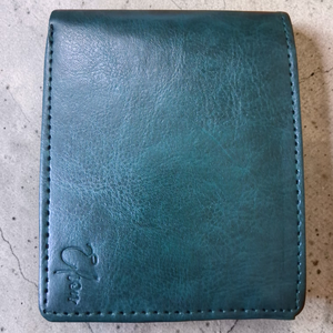 Elion Premium <b>Vegan</b> Leather Green Bi-Fold <b>Wallet</b> <b>Men</b> | Slim Stylish Minimalist Open Closure Letter Pattern 5 Inch Large Capacity - Product Image 1