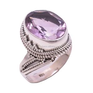 แหวนพลอยอเมทิสต์ธรรมชาติขายส่งแหวนดีเครื่องประดับแหวนเงิน925ขายส่งจำนวนมาก - Product Image 1