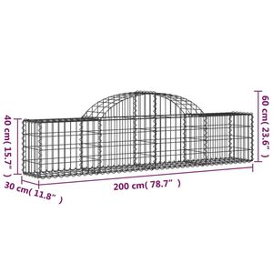 Panier gabion en fer galvanisé argenté 78,7 x 11,8 x 23,6 pouces pour fleurs et plantes - Product Image 5