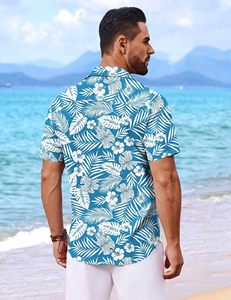 Custom Printed Polyester <b>Beach</b> <b>Shirts</b> <b>Men</b> Summer Hawaiian Style Breathable Plus Size Turn-down Collar Casual Short Sleeve Button - Product Image 6