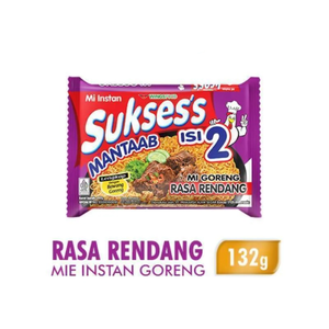 GROSIR. MIE SUKSES ISI 2 adalah mie instan goreng yang mengenyangkan dengan porsi ganda di setiap kemasan.