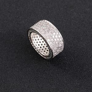 Luxury <b>925</b> <b>Silver</b> Diamond Pave Eternity Band <b>Ring</b> Round Brilliant Cut Micro Insert Unisex Wedding Style - Product Image 3