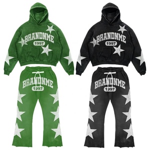 Wholesale <b>Winter</b> Casual Solid Men's Customized 100% Cotton Fleece Hooded <b>Tracksuit</b> with Eco-Friendly Lightweight Design - Product Image 1