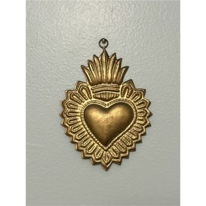 Placa Decorativa de Pared con Corazón Sagrado en Latón, Estilo Vintage, Hecha a Mano en India, con Acabado Flameado, para Decoración Católica del Hogar - Product Image 5