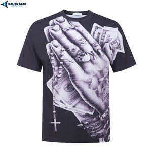 เสื้อยืดแขนสั้นผู้ชายสั่งทำพิเศษ ผ้าคอตตอน/โพลีเอสเตอร์ผสม 100% เป็นมิตรกับสิ่งแวดล้อม แห้งเร็ว ทรงหลวม พิมพ์ลายซิลค์สกรีน รับผลิตแบบ OEM - Product Image 2