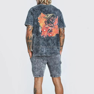 ALIROZ INDUSTRY Summer Mens Casual Breathable 100% Cotton Quick Dry Crew Neck T-shirt Short <b>Sets</b> 380g Premium Wholesale - Product Image 6