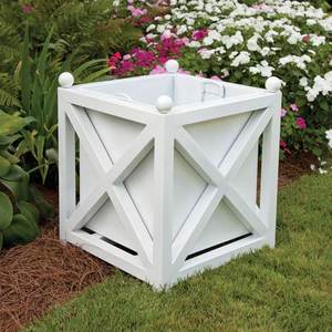 Macetas Cuadradas Grandes de Metal Resistente Hechas a Mano con Acabado Blanco Brillante para Exteriores, en Oferta - Product Image 2