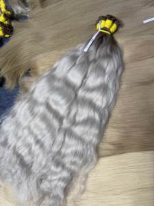 Premium Quality Virgin Bleached <b>Body</b> <b>Wave</b> Vietnamese Hanoi Human Hair Bulk Extensions No Tangle No Shedding 100 Grams All Colors - Product Image 4