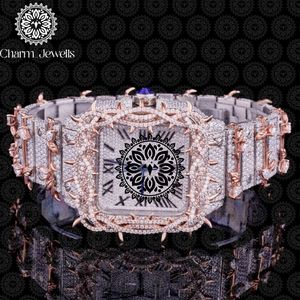 Reloj de Lujo Charm_Jewells para Hombre, de Acero Inoxidable, Caja de 40 mm, Movimiento Mecánico Analógico, Cronógrafo, Detalles de Diamantes, Fecha Automática - Product Image 1