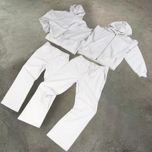 Conjunto de Sudadera con Capucha y Pantalones Deportivos de Dos Piezas con Cremallera, Bordado de Letras de Alta Calidad, de Algodón Grueso y Holgado - Product Image 4