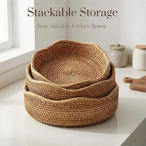 Cesta de Almacenamiento de Ratán al por Mayor, Organizador Multifuncional, Cesta Multiusos Tejida a Mano para el Hogar, Fabricada por KingCraftViet - Product Image 4