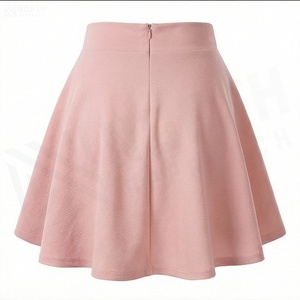 Women High Waist A-Line <b>Mini</b> Skirt Solid Color Pleated Soft Polyester Skirt All Seasons Wear - Product Image 2