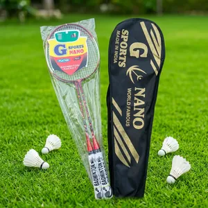 Badminton Racket Set <b>Iron</b> and Steel Frame Carbon Fiber Shaft <b>Lightweight</b> PU Grip - Product Image 4