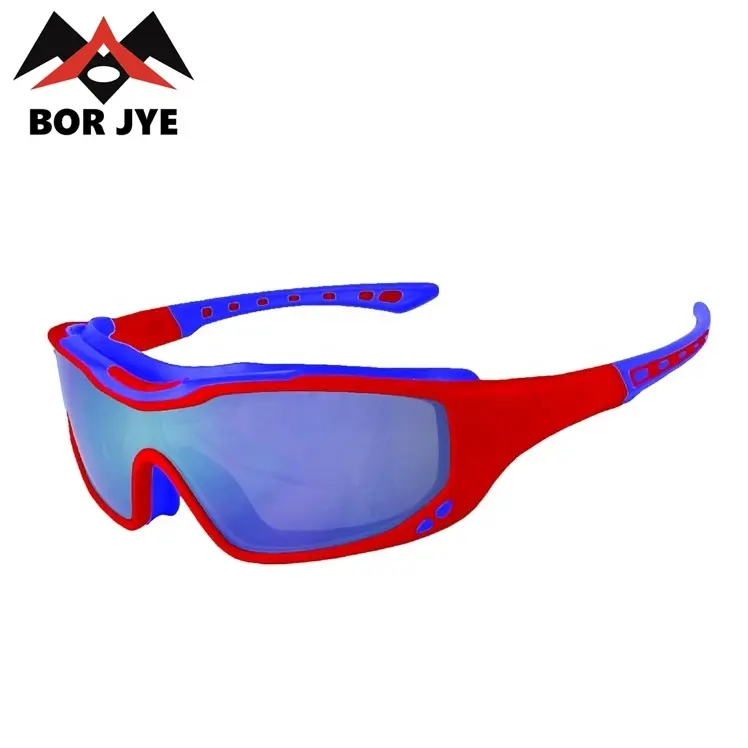 Borjye J122B one piece blue polarized lens camping sport sun glasses