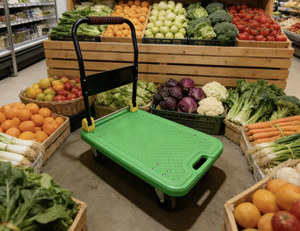 OEM/ODM Vietnam Industrial Aluminum Alloy <b>Platform</b> Cart Two Wheeled Warehouse Shopping <b>Trolley</b> 300kg Capacity - Product Image 4