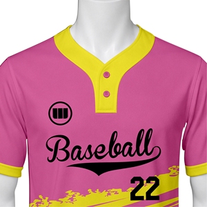 Custom Baseball Uniform Jerseys 100% Polyester Quick Dry Eco-Friendly Breathable V-neck Half Sleeve Sublimation Printed Teamwear - Product Image 4