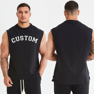 Camisetas Personalizadas sin Mangas para Hombre, Cuello Redondo, 100% Algodón Jersey, Transpirables, Corte Regular, Casual, con Estampado de Letras y Logotipo Frontal - Product Image 1