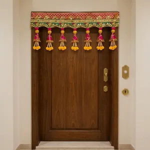 Traditional Indian Door Toran Decoration with Colorful Tassels and Embroidered Hanging for Festive Home Entrance Decor - Product Image 3
