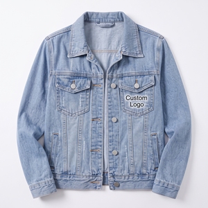 Veste en jean classique pour femme avec logo personnalisé, style décontracté vintage, boutonnée, streetwear, mode, vêtement d'extérieur hiver, broderie - Product Image 2