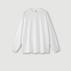 เสื้อยืดแขนยาวผู้ชายทรงโอเวอร์ไซส์ ผ้าฝ้าย 100% คอกลม สีพื้น เรียบง่าย สวมใส่สบาย ผ้าถัก ย้อมสีพื้น สำหรับใส่ในฤดูใบไม้ร่วง - Product Image 4