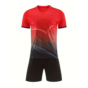 Conjuntos de Ropa de Fútbol Unisex al por Mayor con Corte Automatizado, Transpirables, de Secado Rápido, Manga Corta, Logotipo Personalizado, Uniforme de Fútbol de Verano - Product Image 2