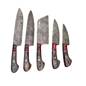 Bulk Quantity Handmade Damascus <b>Kitchen</b> <b>Knife</b> Set Wood Handle New Arrival Damascus <b>Kitchen</b> <b>Knife</b> Set - Product Image 1