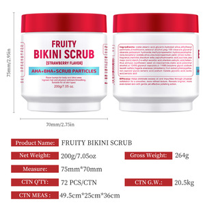 Gommage Yoni à la fraise 140g pour éliminer les taches sombres, éclaircir et blanchir les aisselles et la zone du bikini, prévenir les poils incarnés - Product Image 6