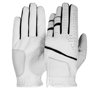 Premium Unisex <b>White</b> Pink Golf Gloves Custom Logo Genuine Leather Breathable Magnetic Ball <b>Marker</b> OEM Non-Slip Pull Sports - Product Image 2