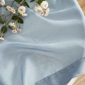 Set di 2 Tende in Voile Semi-Trasparente Blu Polvere con Occhielli, 137 cm L x 213 cm L, per Camera da Letto e Cucina - Product Image 4